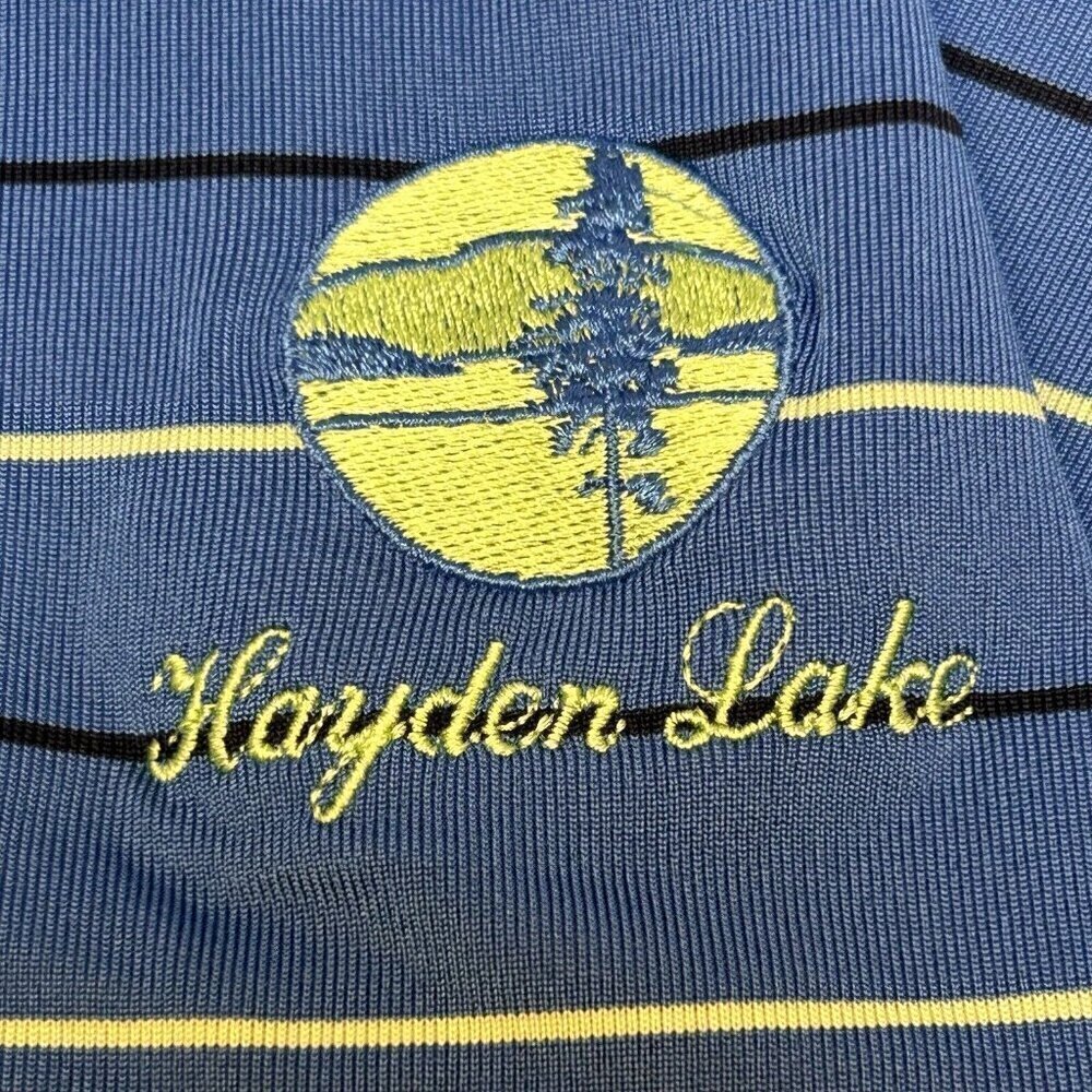 Under Armour Shirt Mens XL Performance Stripe Golf Polo Hayden Lake ID Heat Gear - Picture 4 of 15